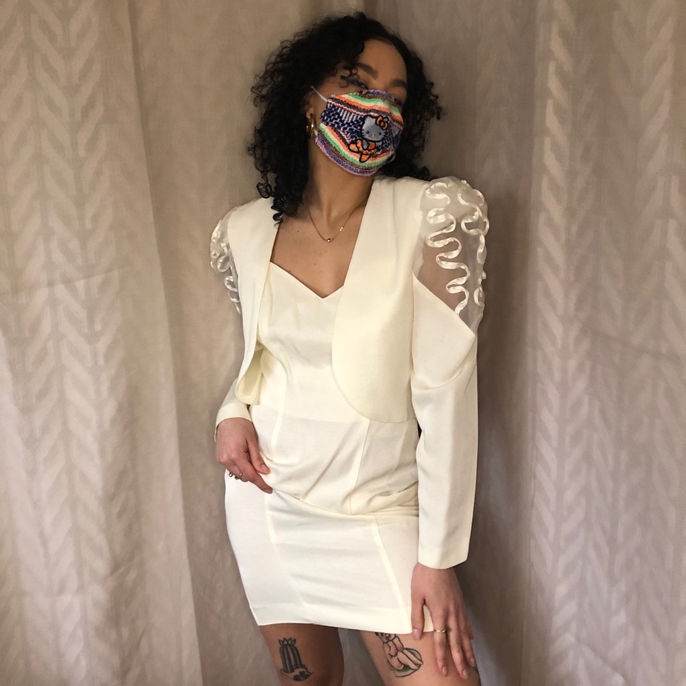 Ivory Vintage Dress and Jacket Set
